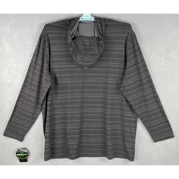 PGA Tour Men's XXL Textured Stripe Long Sleeve Hooded T-Shirt Asphalt NEW - Picture 5 of 10